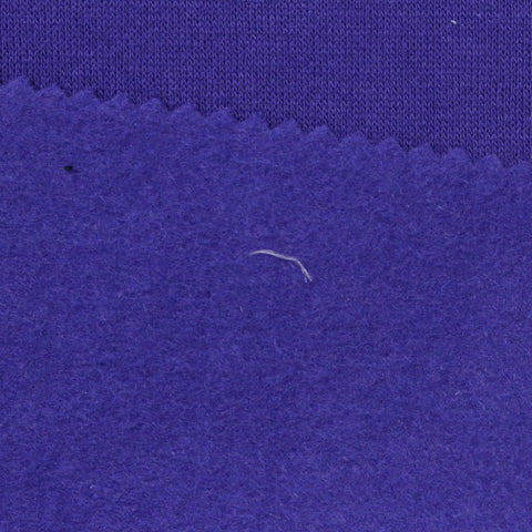 Brushed Polyester Cotton French Terry Fabric, 228 gsm, 182 cm — Purple