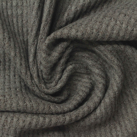 Viscose Polyester Stretch Waffle Knit Fabric, 191 gsm, 186 cm — Grey