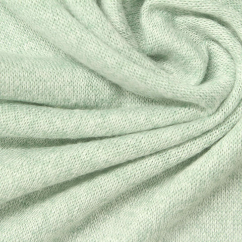 Light Green Marl Chunky Knit, Viscose-Poly, 195 gsm