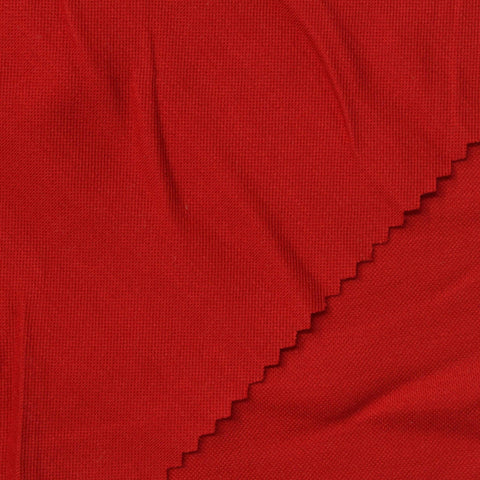 Viscose Nylon Stretch Piqué Knit Fabric, 235 gsm, 178 cm — Red