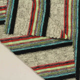 Black Vertical-Stripe Rib Knit, Poly-Viscose — photo 2
