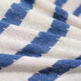 Blue Horizontal-Stripe Jersey Knit, Cotton — photo 2