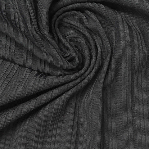 Polyester Stretch Rib Knit Fabric, 200 gsm, 155 cm — Grey