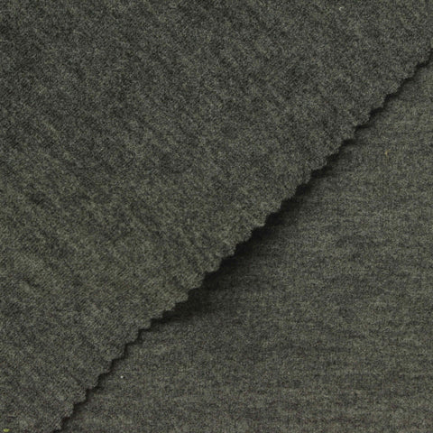 Heather Brushed Viscose Acrylic Blend Stretch Scuba Knit Fabric, 380 gsm, 170 cm — Green
