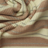 Beige Stripes Rib Knit, Viscose — photo 2