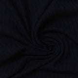 Polyester Viscose Stretch Rib Knit Fabric, 215 gsm — Navy — photo 2