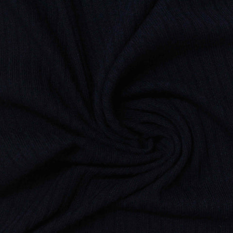 Black Rib Knit, Poly-Viscose