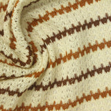 Cream Horizontal-Stripe Chunky Knit, Cotton-Poly — photo 2