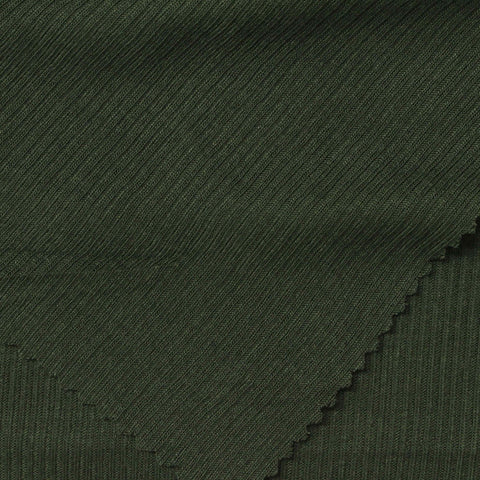 Dark Green Rib Knit, Poly-Viscose