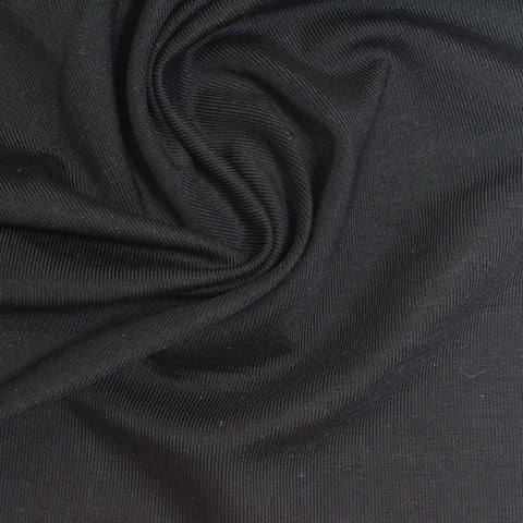 Tencel Lyocell Stretch Jersey Knit Fabric, 250 gsm, 155 cm — Black