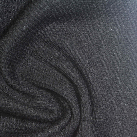 100% Polyester Waffle Knit Fabric, 230 gsm, 183 cm — Black