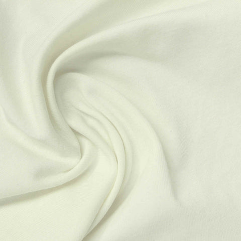 Cotton Stretch Jersey Knit Fabric, 200 gsm, 170 cm — White