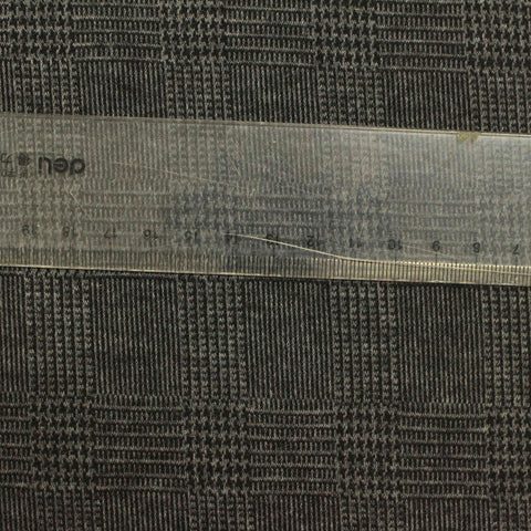 Dark Grey Subtle-Plaid Jacquard, Cotton-Poly