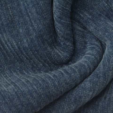 Navy Ribbed Sherpa Fleece, Polyester