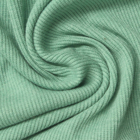 Light Green Marl Rib Knit, Poly-Viscose, 270 gsm