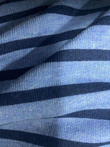 Navy Horizontal-Stripe French Terry, Poly-Cotton — photo 2