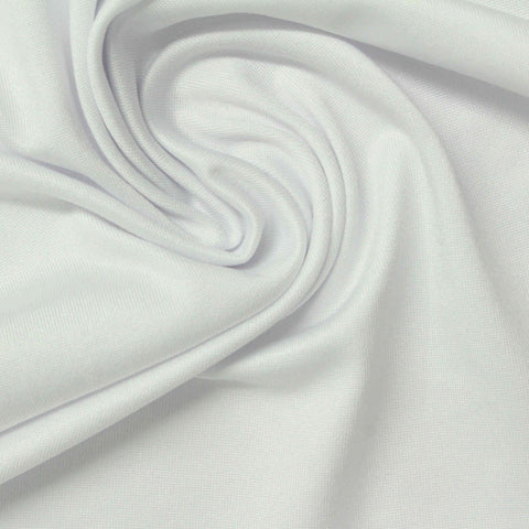 Polyester Stretch Milk Silk Knit Fabric, 180 gsm, 165 cm — White