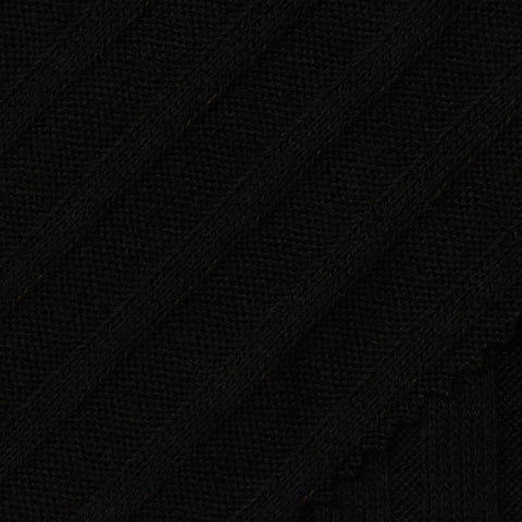 Cotton Polyester Stretch Rib Knit Fabric, 213 gsm, 170 cm — Black