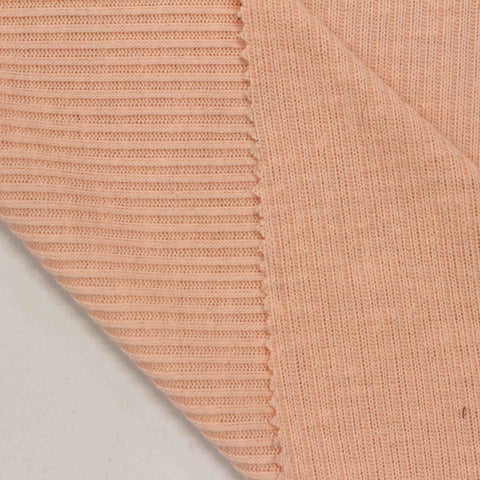 Light Peach Rib Knit, Poly-Cotton