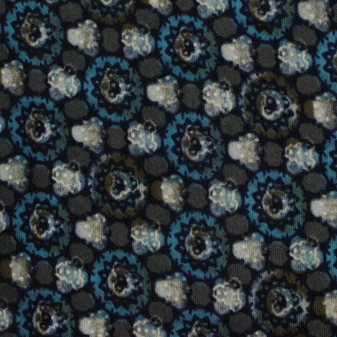 Blue Floral Knit, Polyester, 160 gsm
