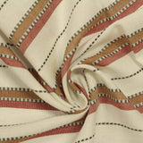 Cream Horizontal-Stripe Woven, Viscose — photo 2