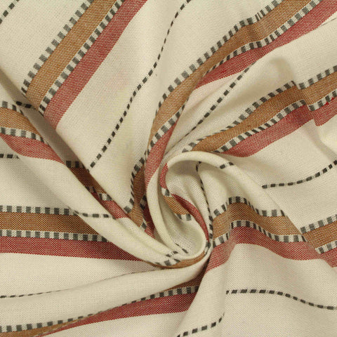 Cream Horizontal-Stripe Woven, Viscose
