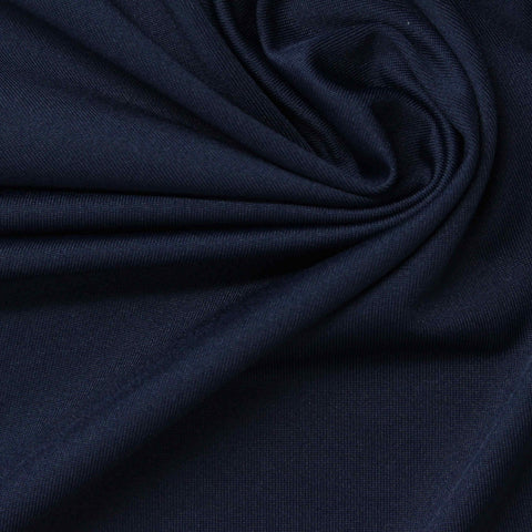 Polyester Stretch Milk Silk Knit Fabric, 145 gsm, 150 cm — Navy