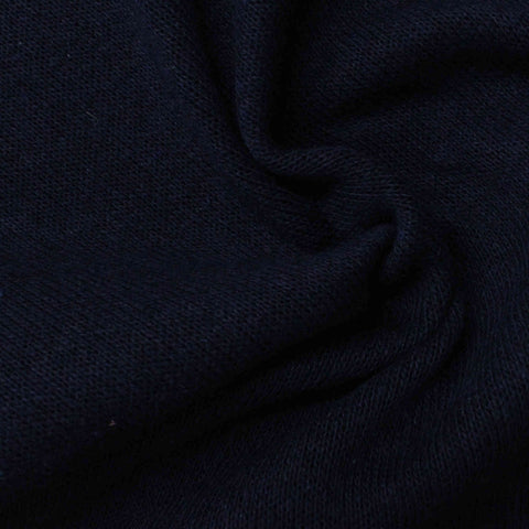 Yarn-Dyed Viscose Polyester Blend Interlock Knit Fabric, 360 gsm, 158 cm — Black