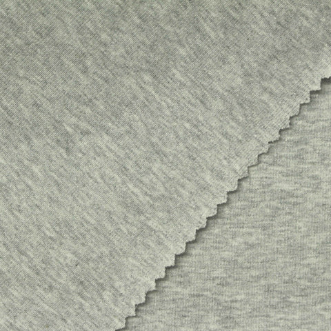 Grey Marl Rib Knit, Cotton, 360 gsm, 149 cm