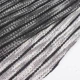 Black Vertical-Stripe Chunky Knit, Poly-Cotton — photo 2