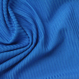 Polyester Stretch Rib Knit Fabric, 230 gsm, 145 cm — Blue — photo 2