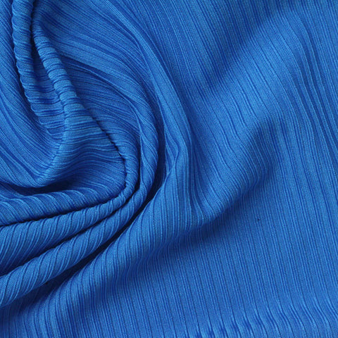 Polyester Stretch Rib Knit Fabric, 230 gsm, 145 cm — Blue