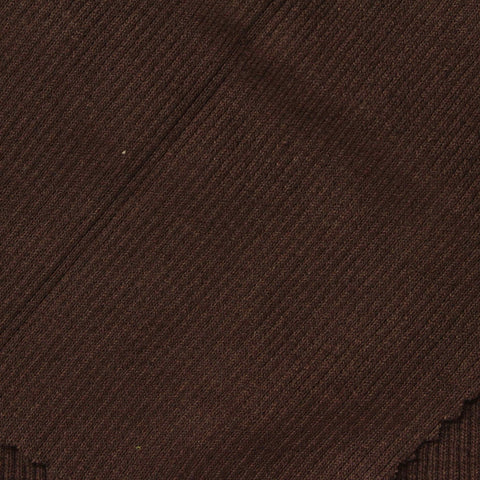 Polyester Cotton Stretch Rib Knit Fabric, 430 gsm, 60 cm — Brown