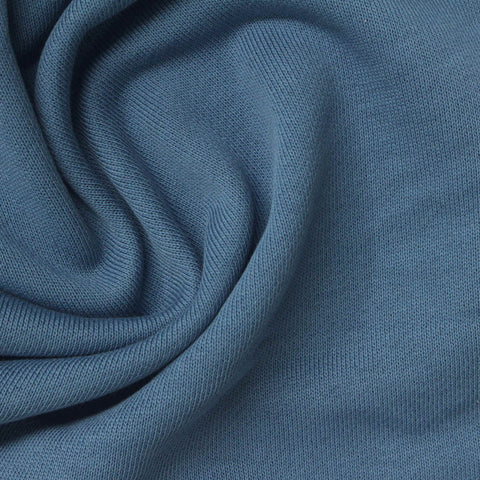 100% Cotton French Terry Fabric, 300 gsm, 190 cm — Blue