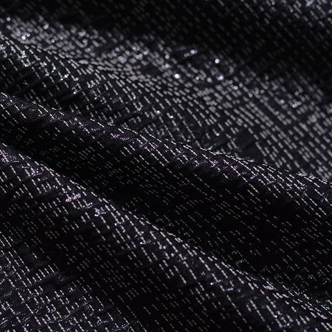 Black Abstract-Dash Jacquard, Poly-Viscose