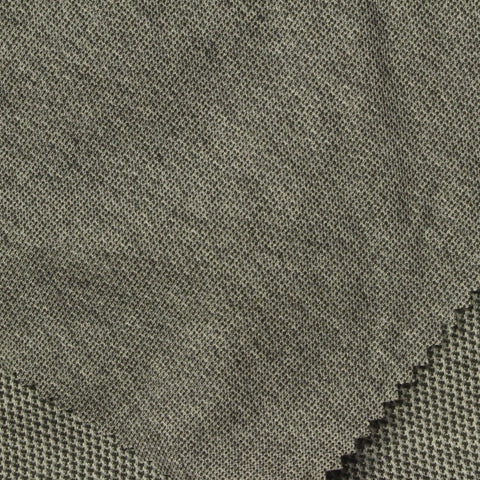Dark Grey Houndstooth Interlock Knit, Poly-Nylon