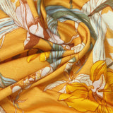 Yellow Floral Jersey Knit, Viscose — photo 2