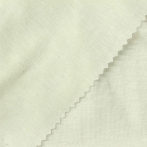 Slub Cotton Polyester Stretch Rib Knit Fabric, 210 gsm, 180 cm — White