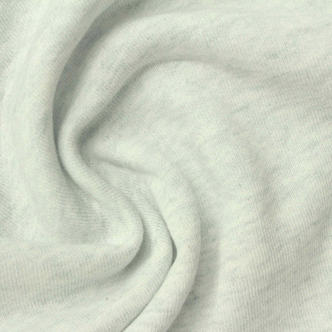 Heather Brushed Cotton Polyester French Terry Fabric, 320 gsm, 180 cm — Grey
