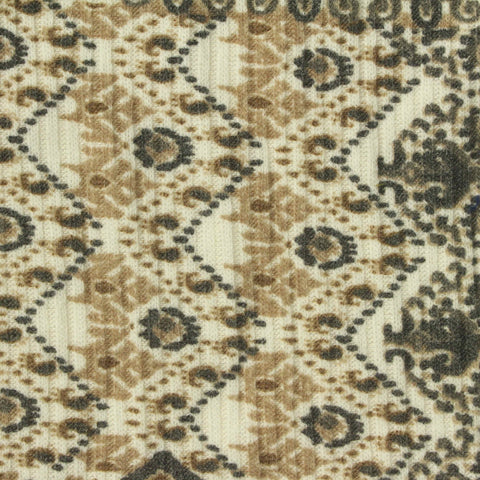 Cream Geometric Rib Knit, Poly-Viscose