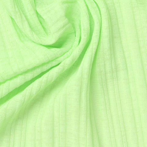 Polyester Stretch Rib Knit Fabric, 120 gsm, 130 cm — Green