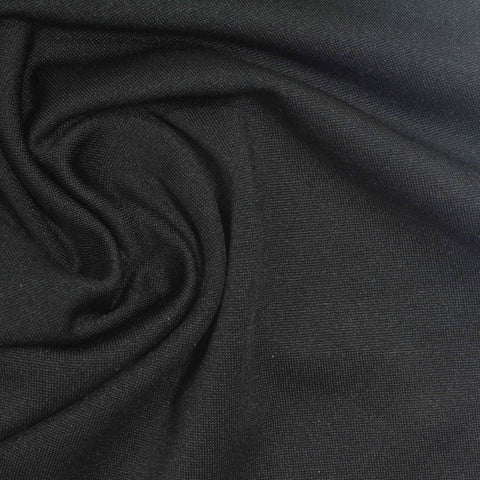 Brushed Polyester Stretch Milk Silk Knit Fabric, 170 gsm, 160 cm — Black