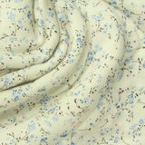 Blue Floral French Terry, Poly-Viscose — photo 2