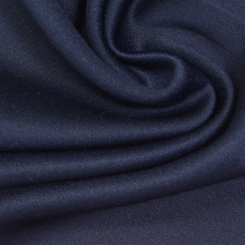 Polyester Viscose Stretch Scuba Knit Fabric, 240 gsm, 156 cm — Navy