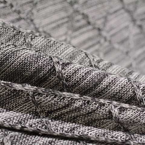 Black Marled-Diamond Chunky Knit, Polyester