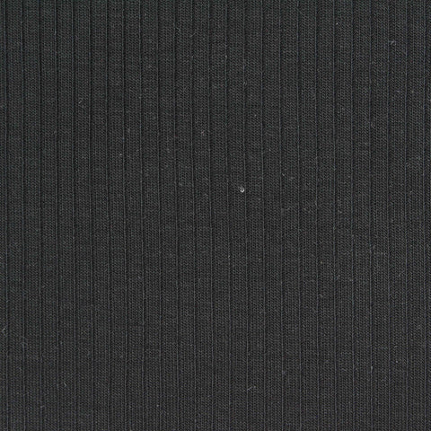 Tencel Lyocell Stretch Rib Knit Fabric, 280 gsm — Black