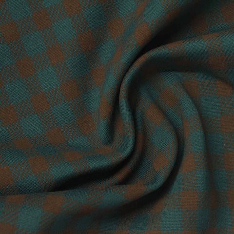 Teal Houndstooth Ponte Knit, Viscose-Nylon