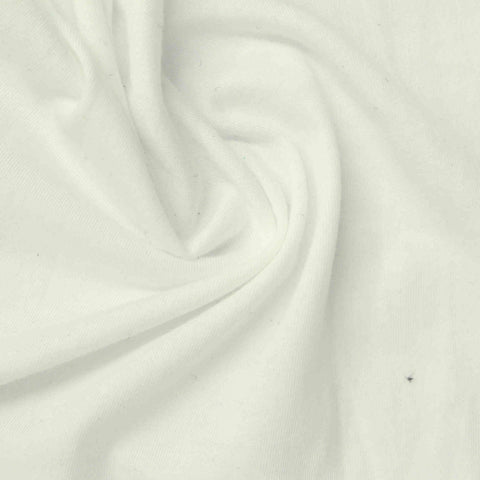 100% Cotton Jersey Knit Fabric, 130 gsm, 145 cm — White