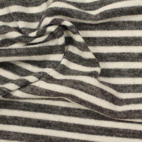 Grey Stripes Chunky Knit, Poly-Viscose
