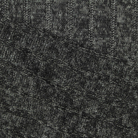 Dark Grey Marl Rib Knit, Polyester, 194 gsm